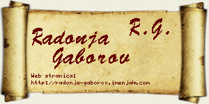 Radonja Gaborov vizit kartica